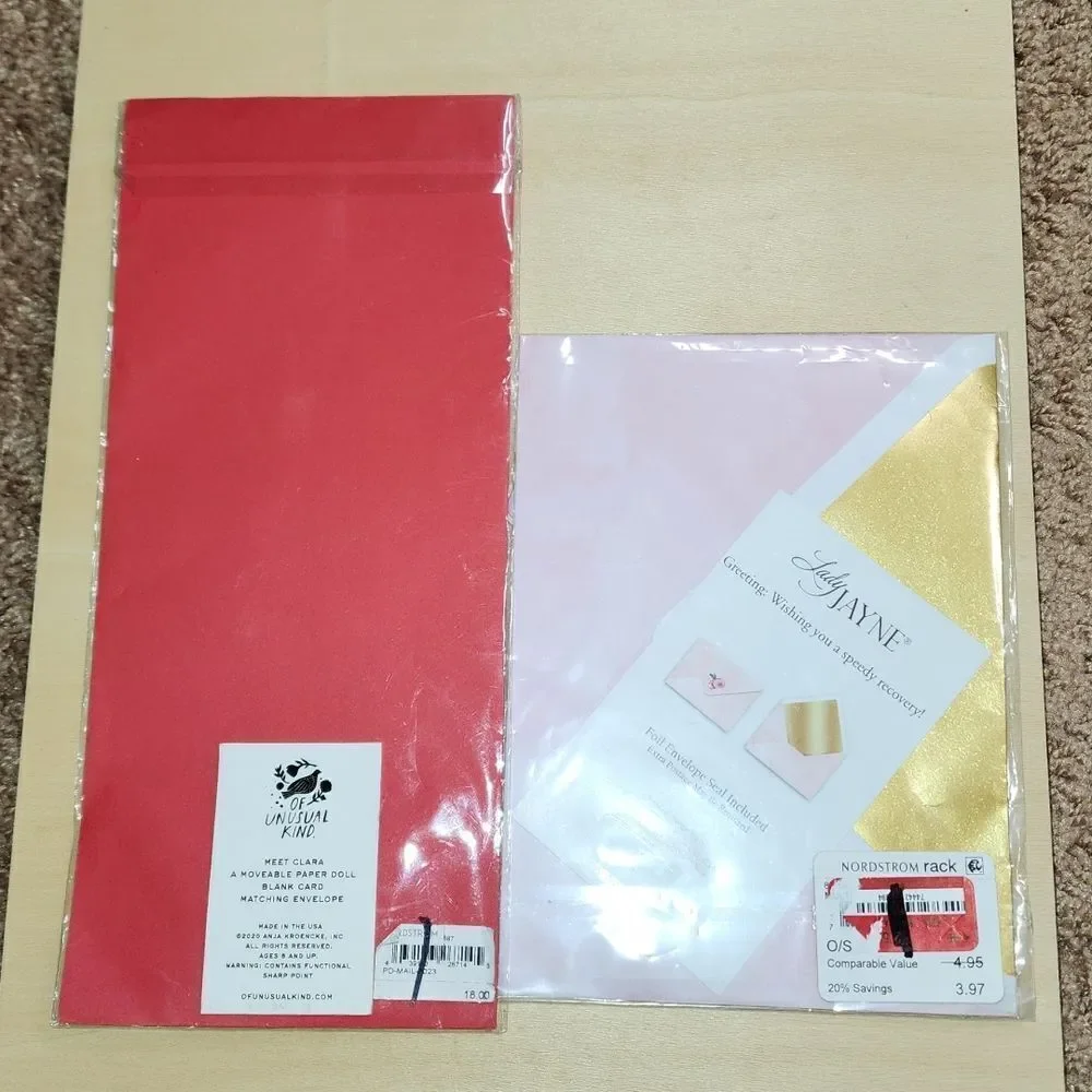 ⚠️Must Bundle⚠️ Set of 2 Cut Out Paper Cards with envelopes